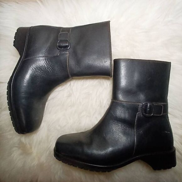 COLE HAAN LEATHER with LAMBS WOOL LINING MID-CALF BOOTS Size 5 - Picture 2 of 7